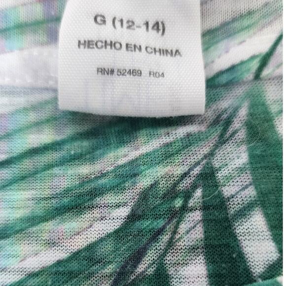 Time and Tru Multicolor Sparkly Short Sleeve Sublimation Blouse Womens Sz Large - Picture 8 of 10